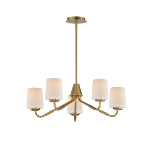 Maxim - 12696WTNAB - Five Light Chandelier - Durham - Natural Aged Brass