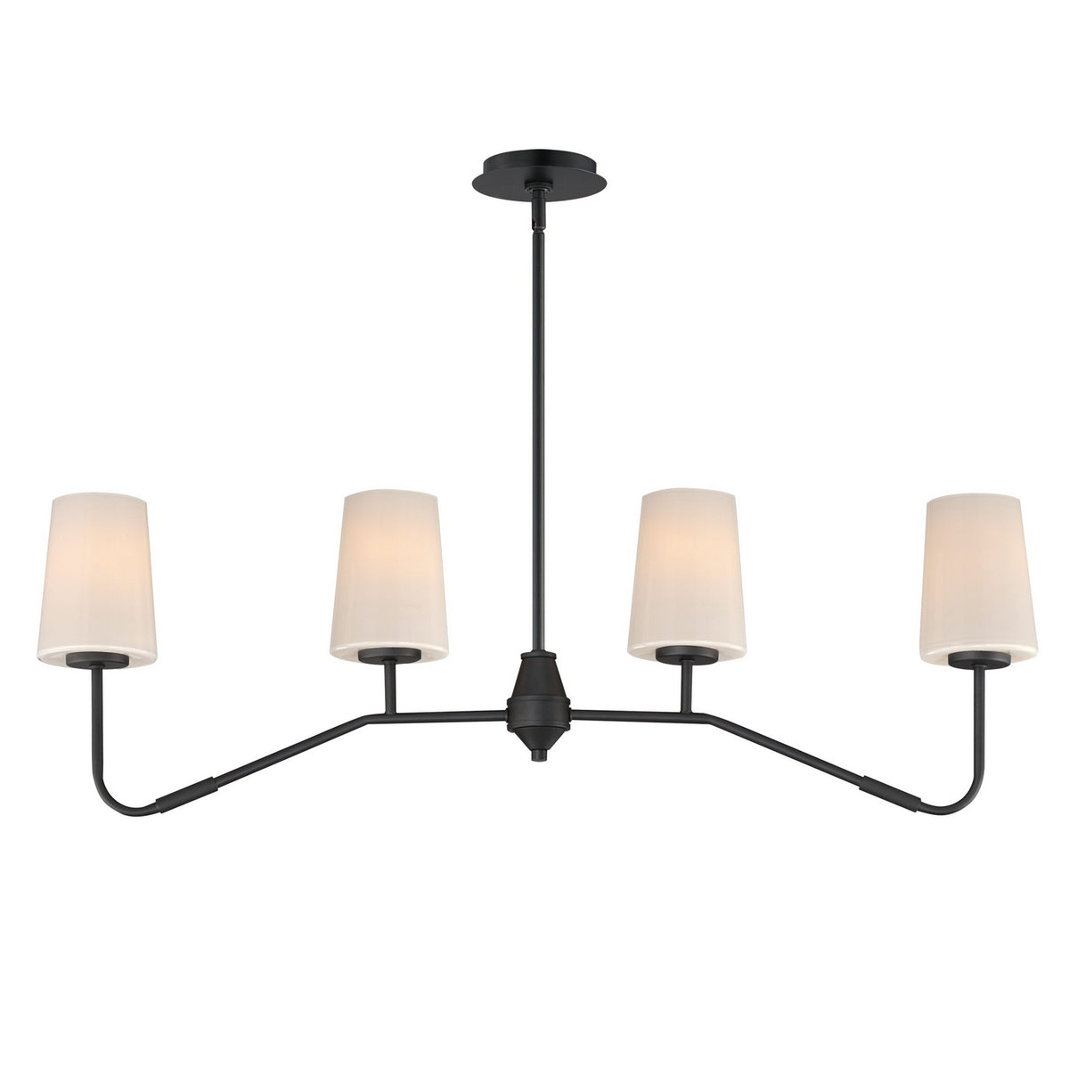 Maxim - 12697WTBK - Four Light Linear Chandelier - Durham - Black