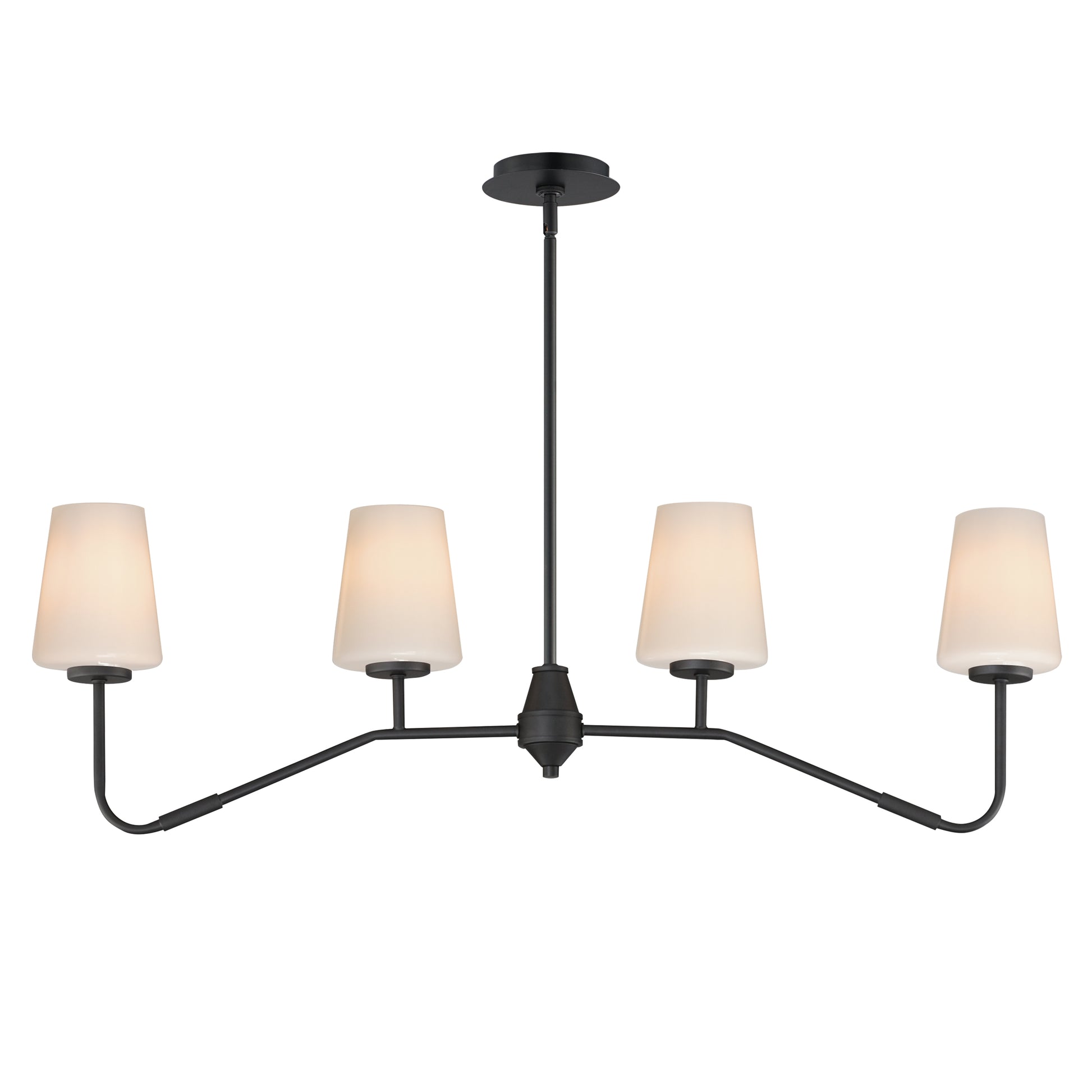 Maxim - 12697WTBK - Four Light Linear Chandelier - Durham - Black