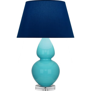 Robert Abbey - A741N - One Light Table Lamp - Double Gourd - Egg Blue Glazed Ceramic w/Lucite