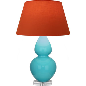Robert Abbey - A741T - One Light Table Lamp - Double Gourd - Egg Blue Glazed Ceramic w/Lucite