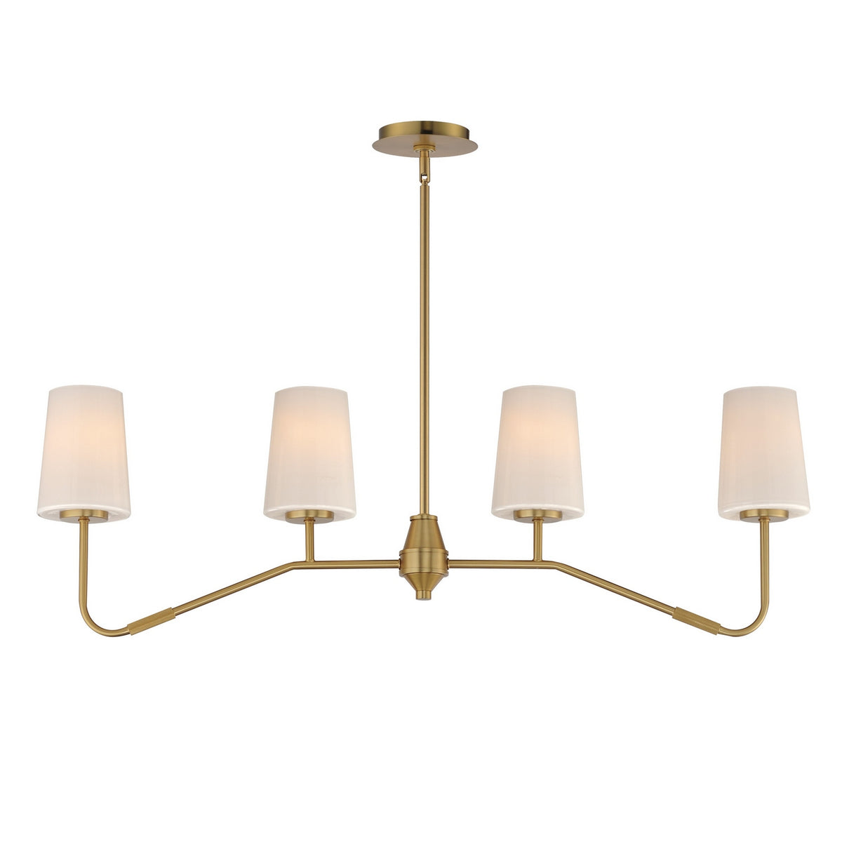 Maxim - 12697WTNAB - Four Light Linear Chandelier - Durham - Natural Aged Brass