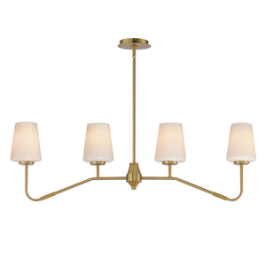 Maxim - 12697WTNAB - Four Light Linear Chandelier - Durham - Natural Aged Brass