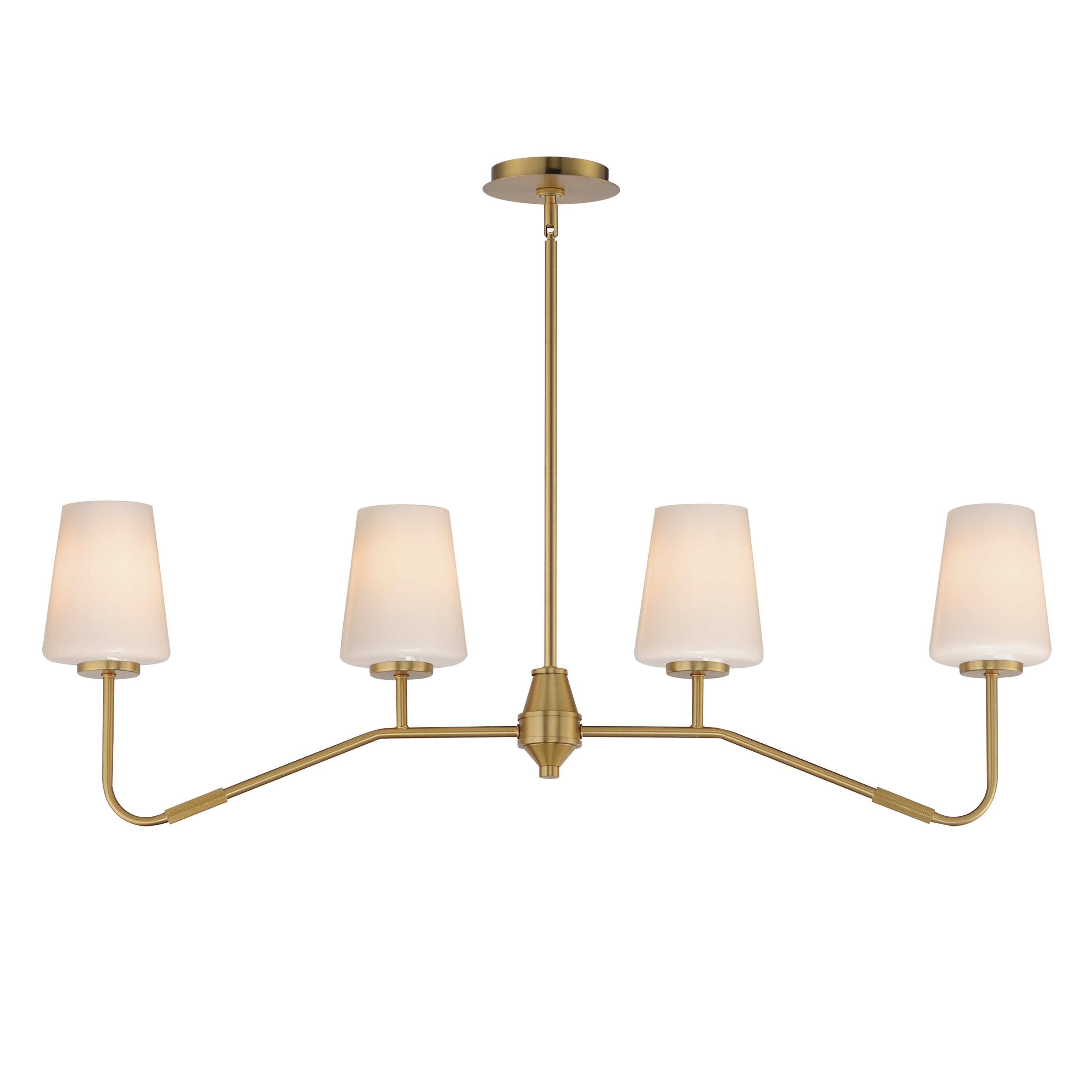Maxim - 12697WTNAB - Four Light Linear Chandelier - Durham - Natural Aged Brass