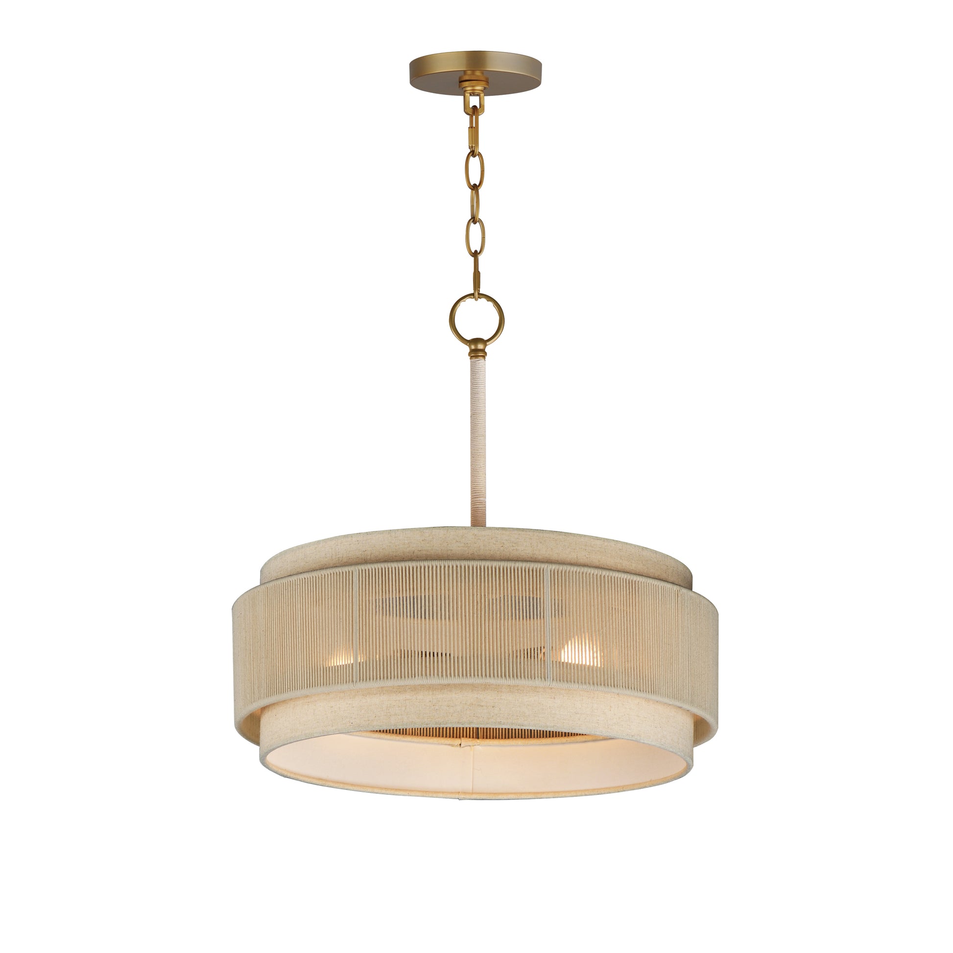 Maxim - 12813OFNAB - Three Light Pendant - Seacliff - Natural Aged Brass