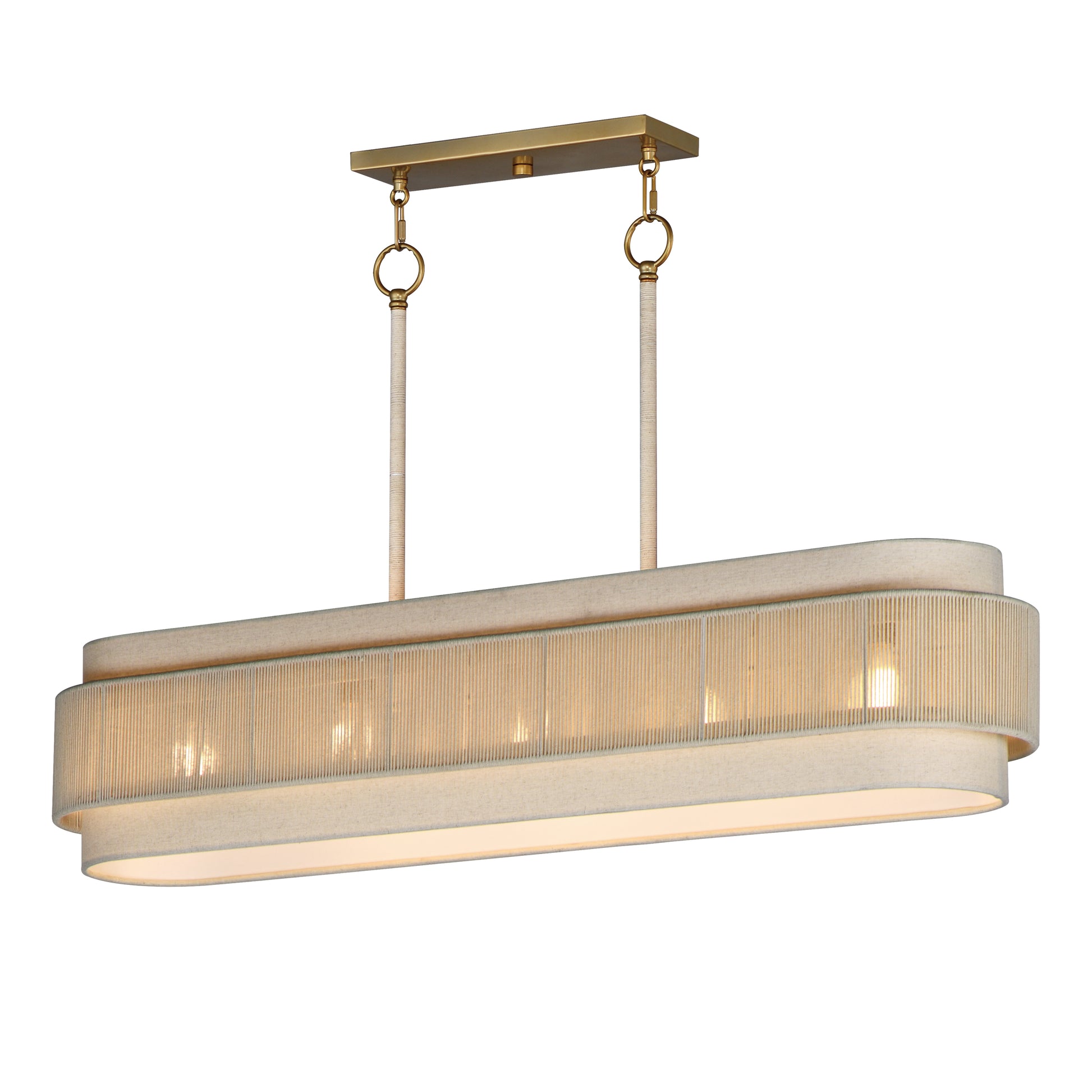 Maxim - 12815OFNAB - Five Light Linear Chandelier - Seacliff - Natural Aged Brass