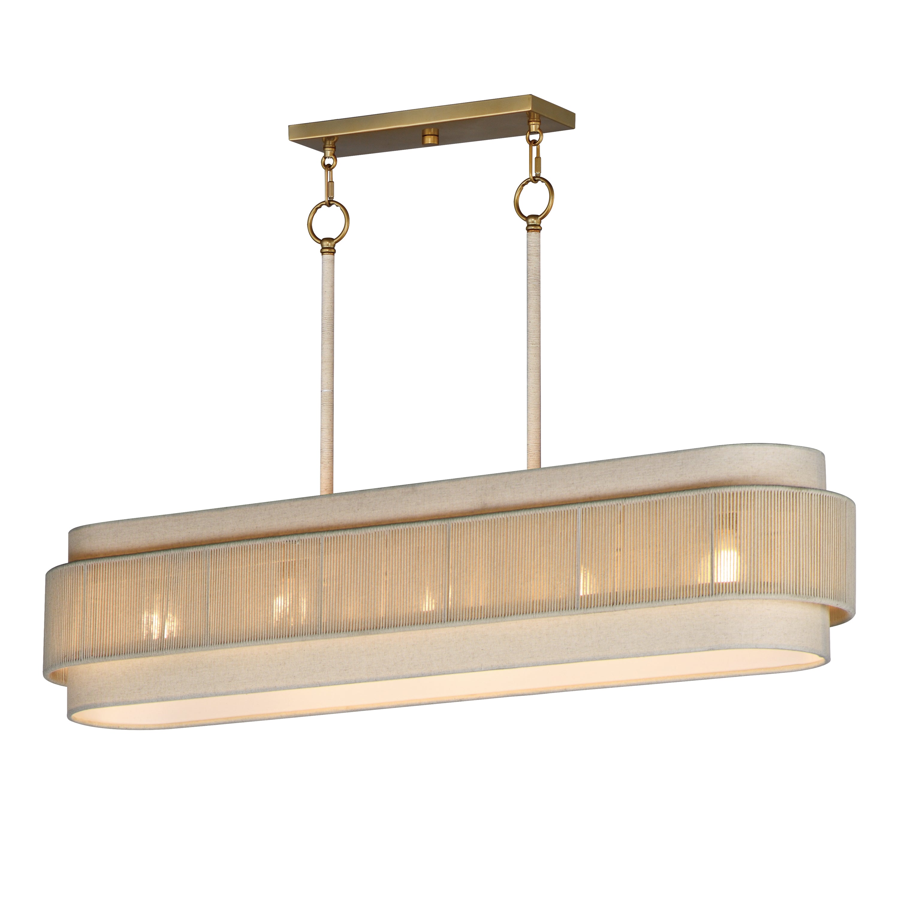 Maxim - 12815OFNAB - Five Light Linear Chandelier - Seacliff - Natural Aged Brass