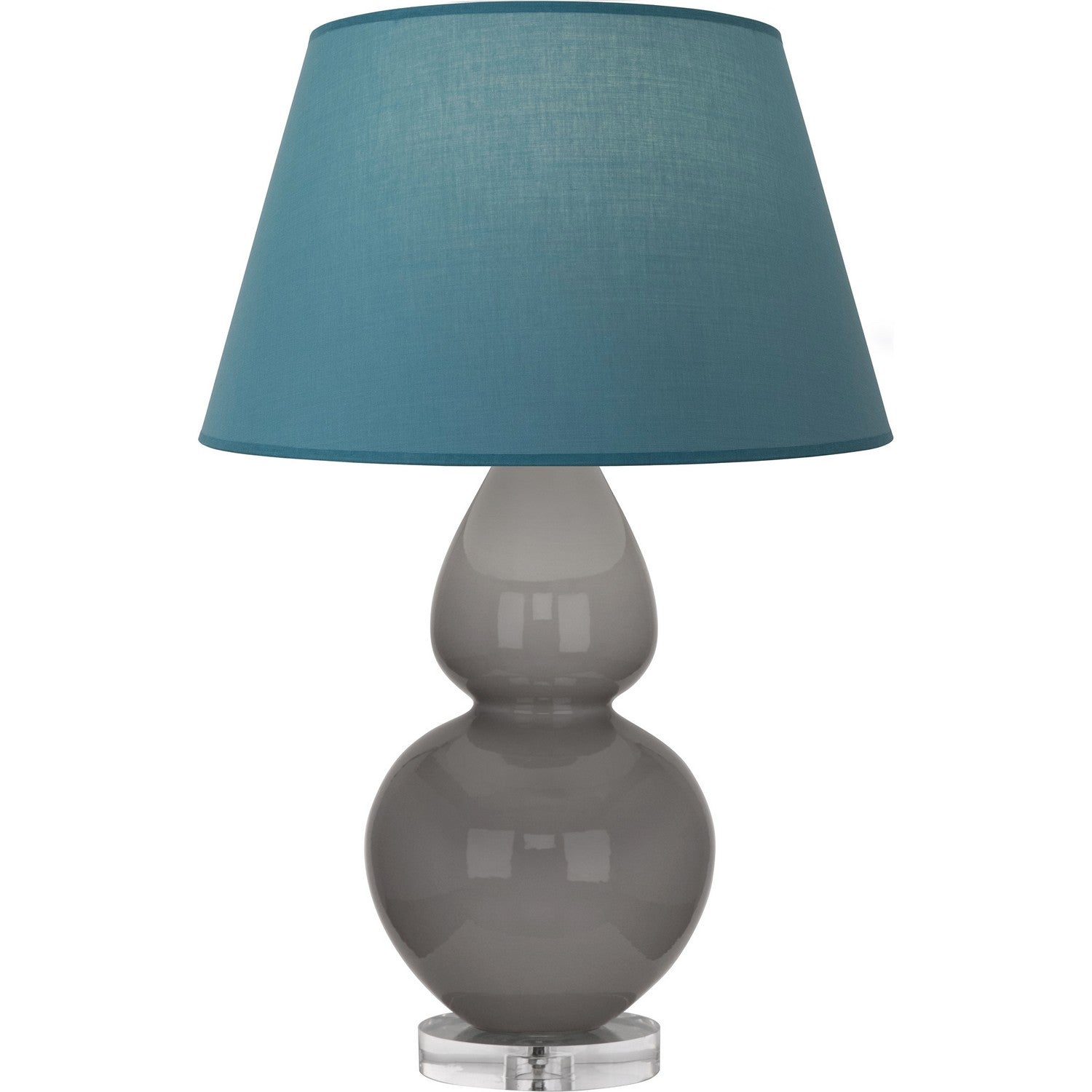 Robert Abbey - A750B - One Light Table Lamp - Double Gourd - Smokey Taupe Glazed Ceramic w/Lucite