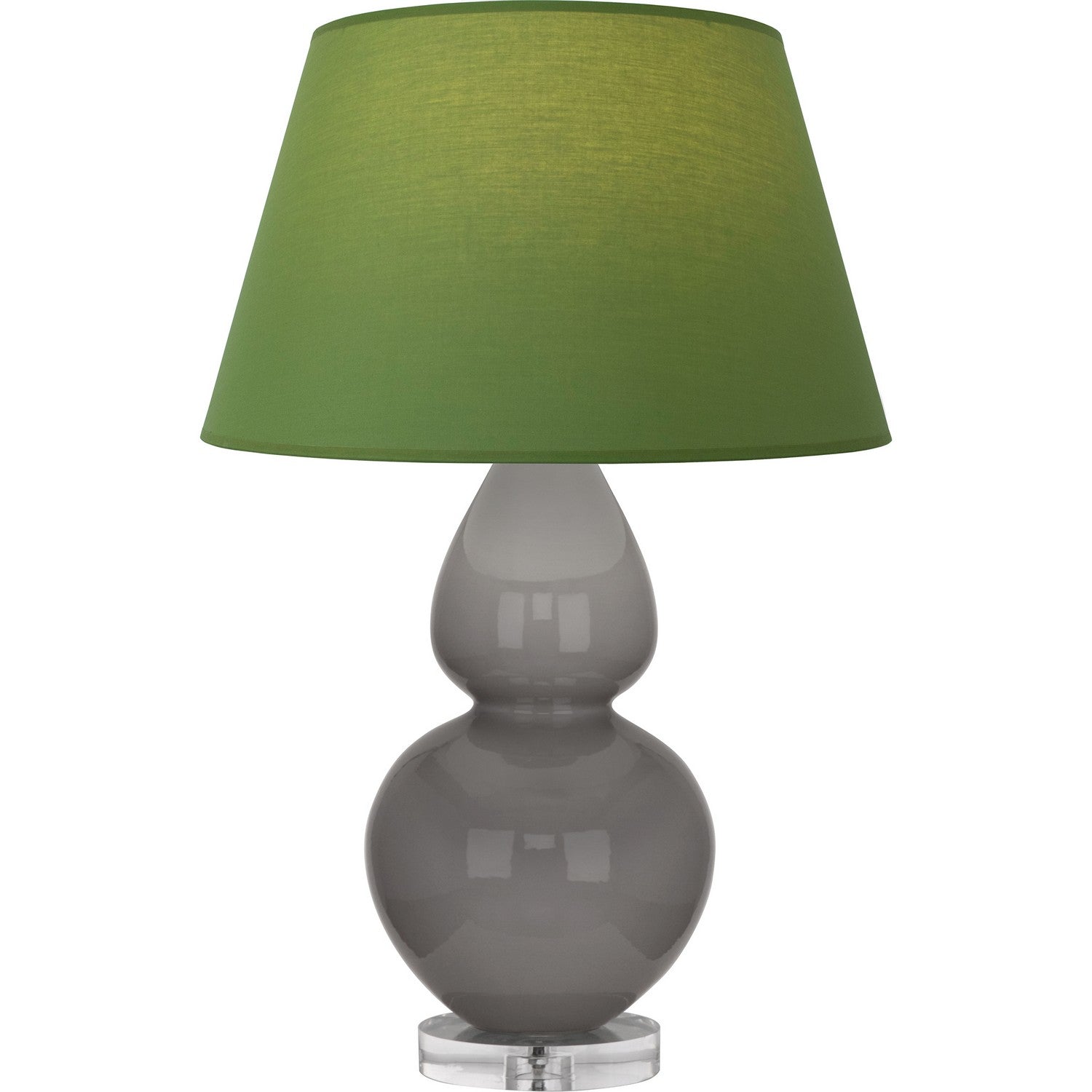 Robert Abbey - A750G - One Light Table Lamp - Double Gourd - Smokey Taupe Glazed Ceramic w/Lucite