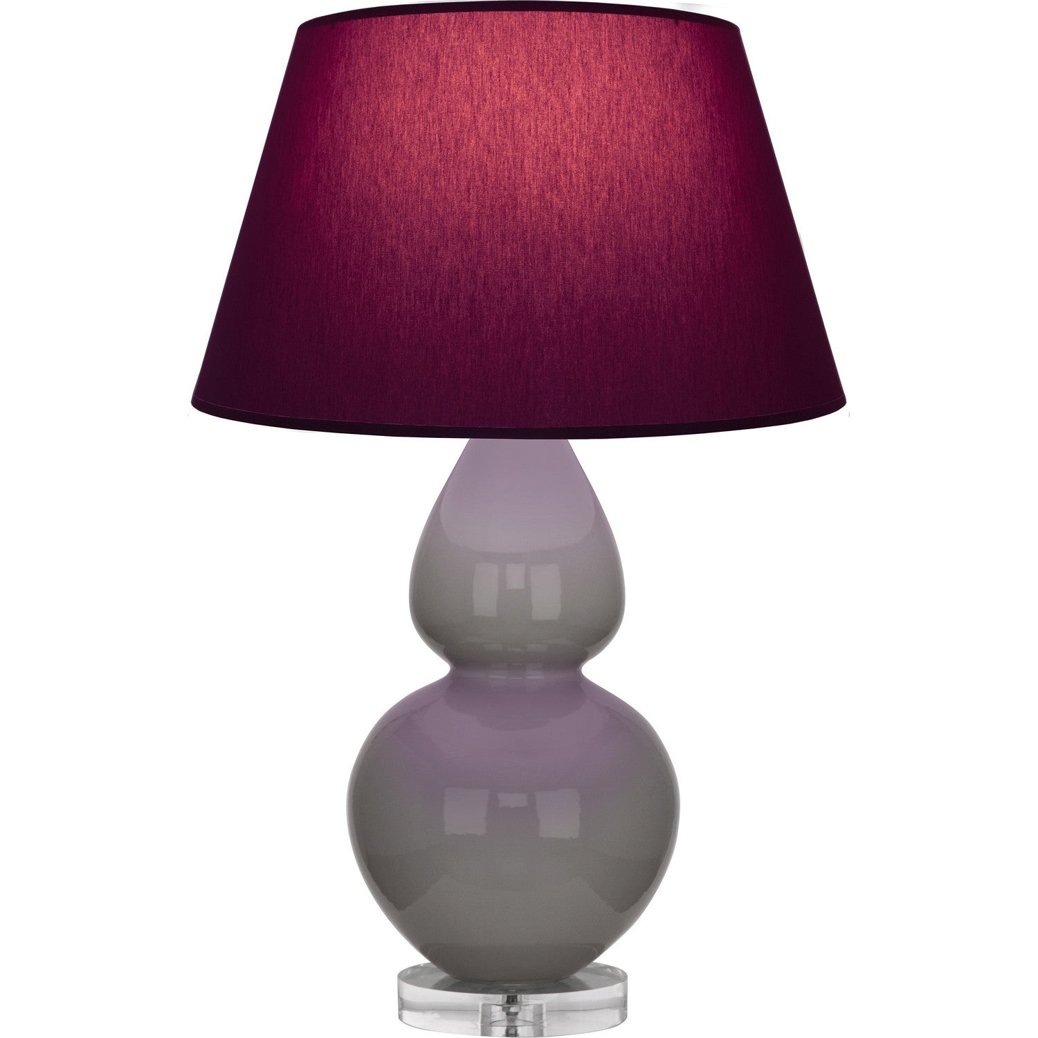 Robert Abbey - A750P - One Light Table Lamp - Double Gourd - Smokey Taupe Glazed Ceramic w/Lucite