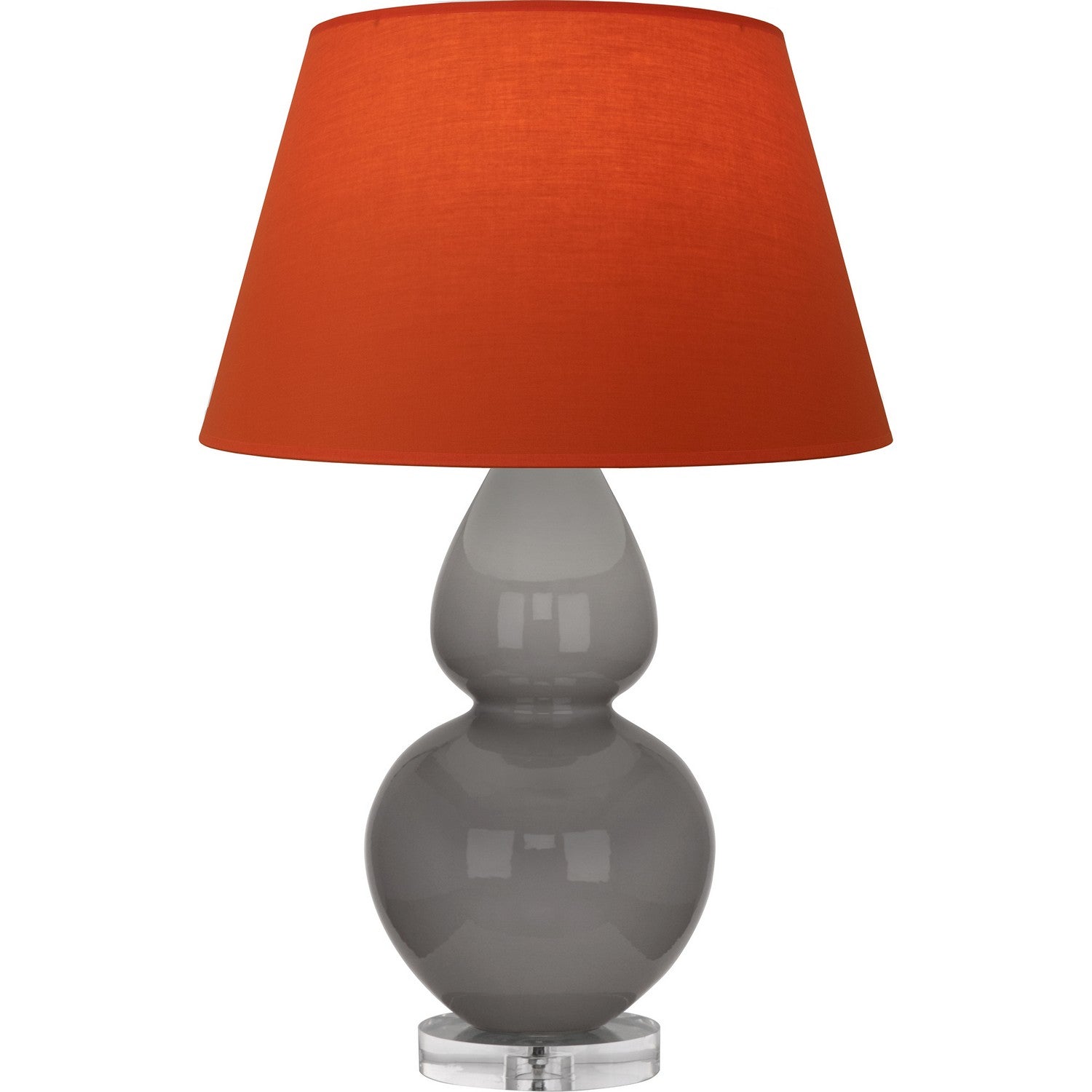 Robert Abbey - A750T - One Light Table Lamp - Double Gourd - Smokey Taupe Glazed Ceramic w/Lucite