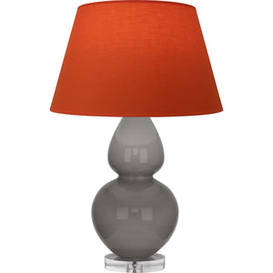 Robert Abbey - A750T - One Light Table Lamp - Double Gourd - Smokey Taupe Glazed Ceramic w/Lucite