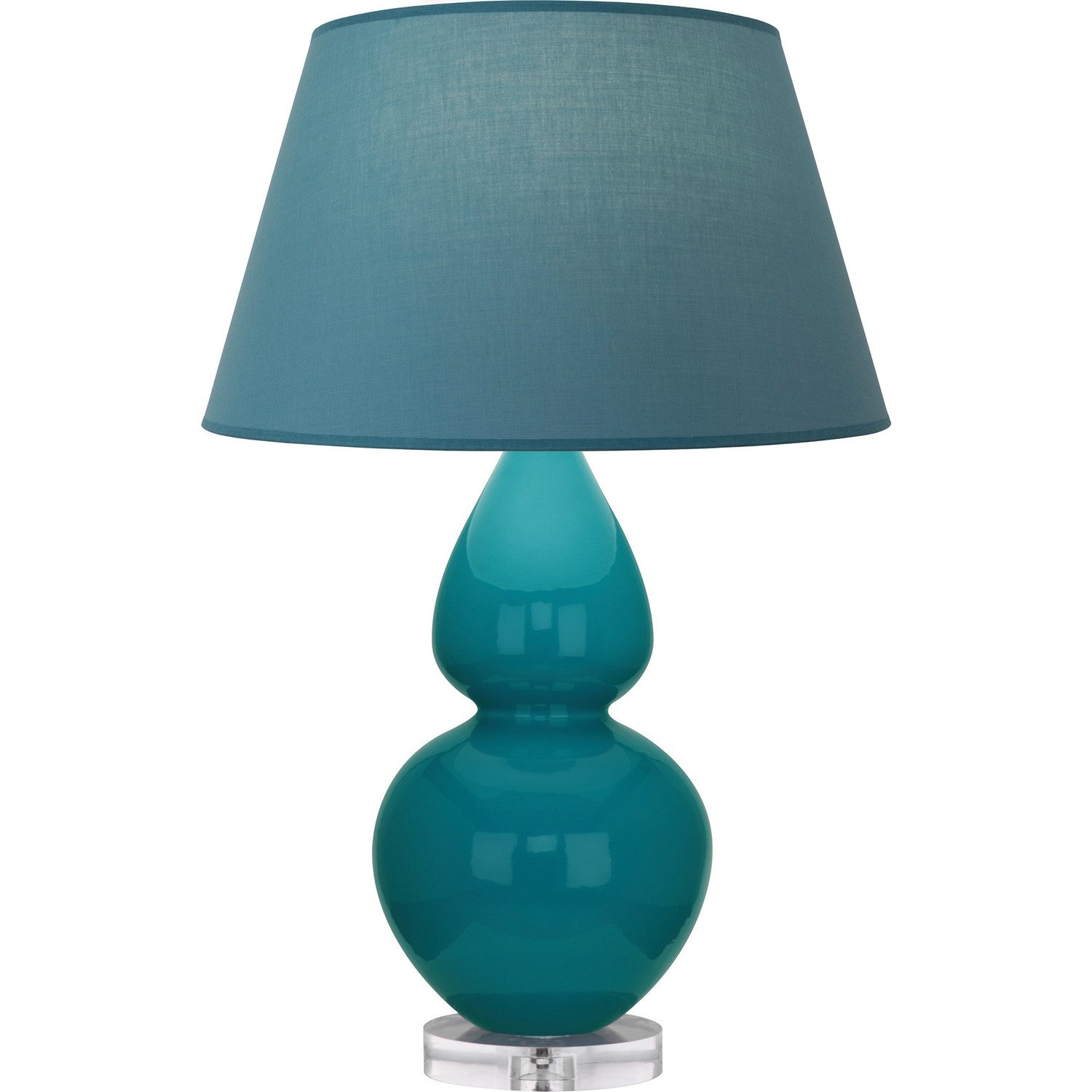 Robert Abbey - A753B - One Light Table Lamp - Double Gourd - Peacock Glazed Ceramic w/Lucite