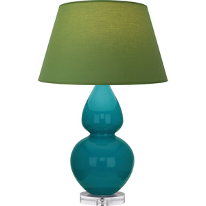 Robert Abbey - A753G - One Light Table Lamp - Double Gourd - Peacock Glazed Ceramic w/Lucite