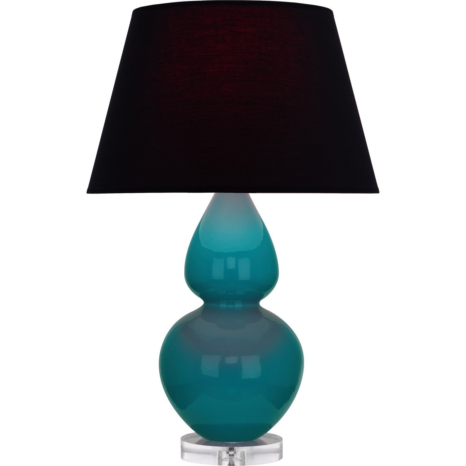 Robert Abbey - A753K - One Light Table Lamp - Double Gourd - Peacock Glazed Ceramic w/Lucite