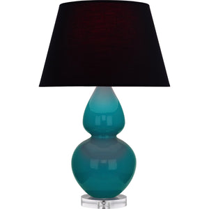 Robert Abbey - A753K - One Light Table Lamp - Double Gourd - Peacock Glazed Ceramic w/Lucite