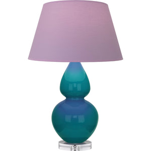 Robert Abbey - A753L - One Light Table Lamp - Double Gourd - Peacock Glazed Ceramic w/Lucite