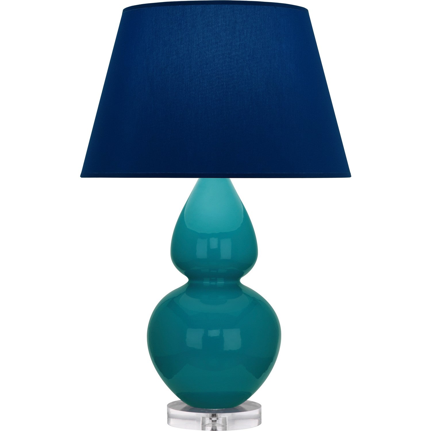 Robert Abbey - A753N - One Light Table Lamp - Double Gourd - Peacock Glazed Ceramic w/Lucite