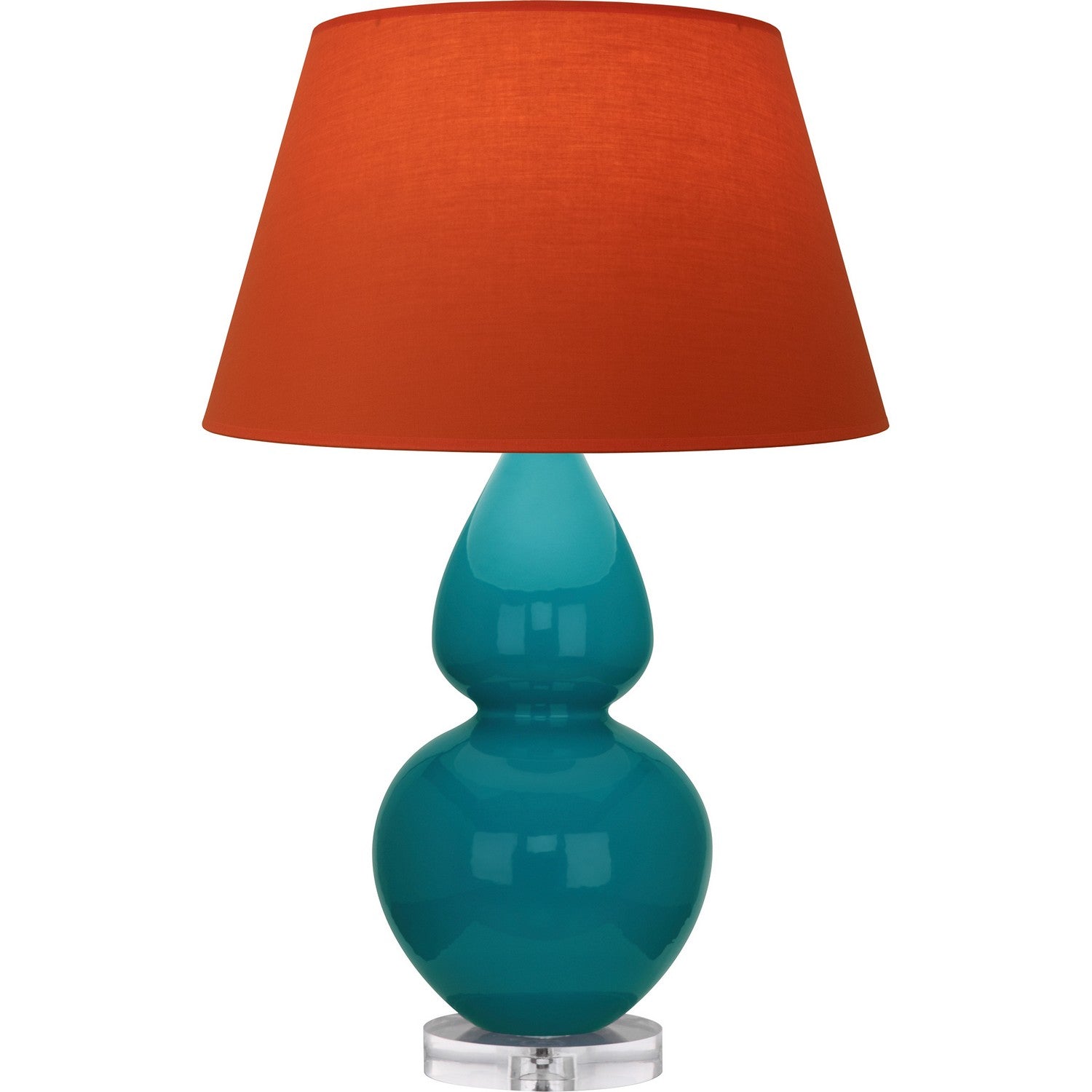 Robert Abbey - A753T - One Light Table Lamp - Double Gourd - Peacock Glazed Ceramic w/Lucite