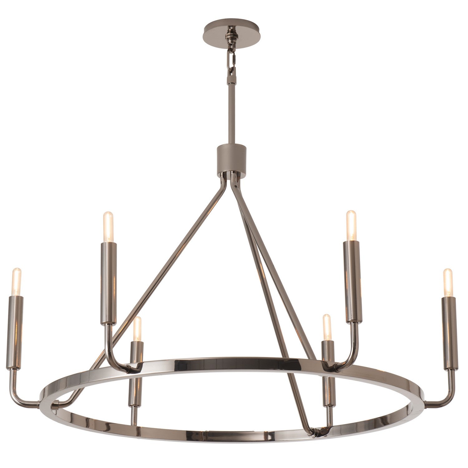 Robert Abbey - B1408 - Six Light Chandelier - Mavisten Edition Carbonia - Black Chrome