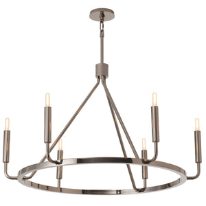 Robert Abbey - B1408 - Six Light Chandelier - Mavisten Edition Carbonia - Black Chrome