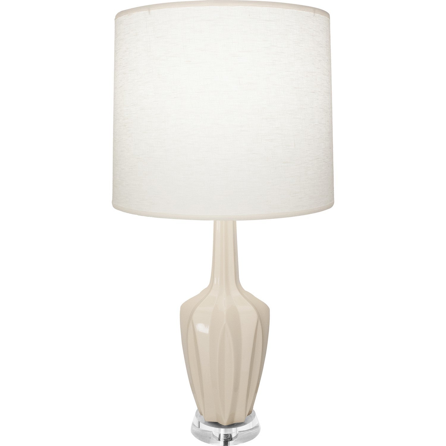 Robert Abbey - BN35 - One Light Accent Lamp - Emma - Bone Glazed Ceramic w/Polished Nickel/a Lucite