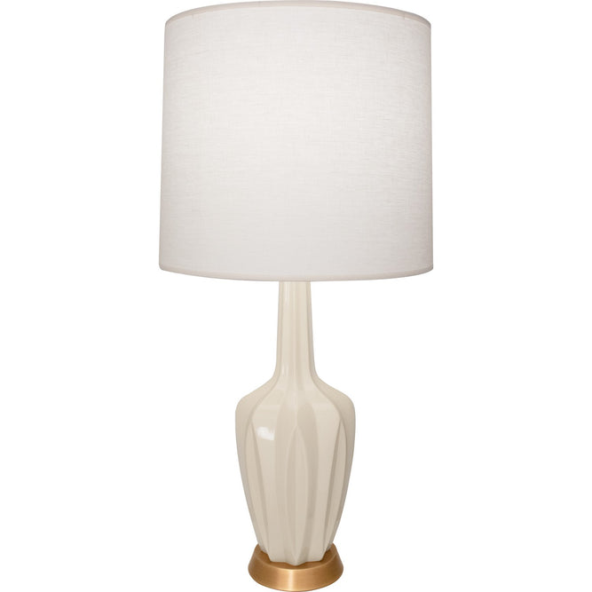 Robert Abbey - BN38 - One Light Table Lamp - Emma - Bone Glazed Ceramic w/Warm Brass