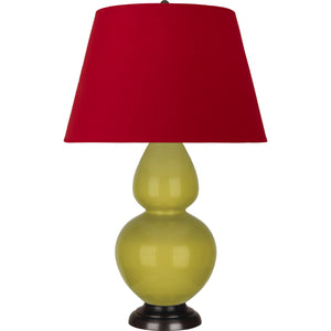 Robert Abbey - CI21R - One Light Table Lamp - Double Gourd - Citron Glazed Ceramic w/Deep Patina Bronzeed