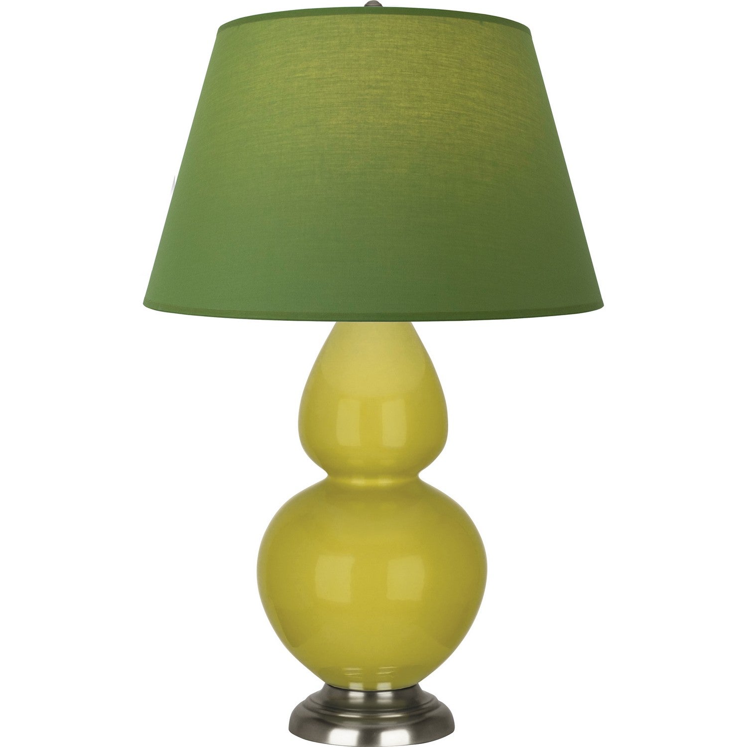 Robert Abbey - CI22G - One Light Table Lamp - Double Gourd - Citron Glazed Ceramic w/Antique Silvered