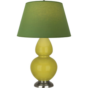Robert Abbey - CI22G - One Light Table Lamp - Double Gourd - Citron Glazed Ceramic w/Antique Silvered