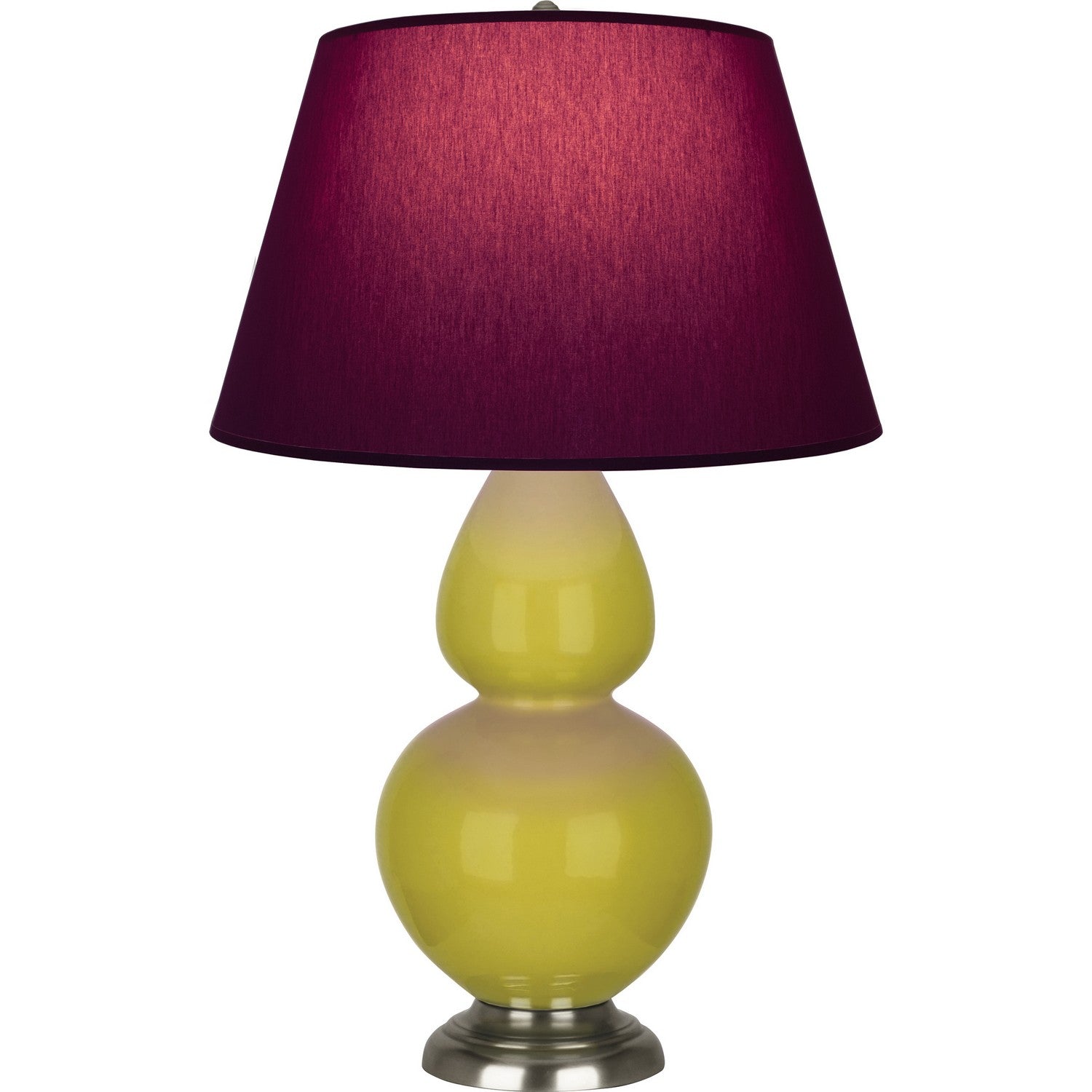 Robert Abbey - CI22P - One Light Table Lamp - Double Gourd - Citron Glazed Ceramic w/Antique Silvered