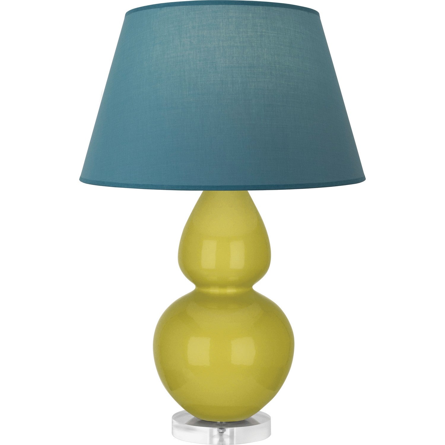 Robert Abbey - CI23B - One Light Table Lamp - Double Gourd - Citron Glazed Ceramic w/Lucite