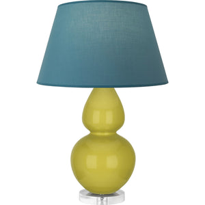 Robert Abbey - CI23B - One Light Table Lamp - Double Gourd - Citron Glazed Ceramic w/Lucite