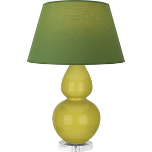 Robert Abbey - CI23G - One Light Table Lamp - Double Gourd - Citron Glazed Ceramic w/Lucite