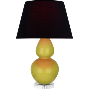 Robert Abbey - CI23K - One Light Table Lamp - Double Gourd - Citron Glazed Ceramic w/Lucite