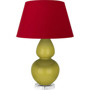 Robert Abbey - CI23R - One Light Table Lamp - Double Gourd - Citron Glazed Ceramic w/Lucite