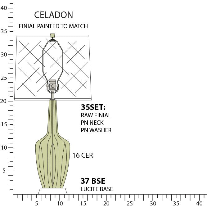 Robert Abbey - CL37 - One Light Table Lamp - Emma - Celadon Glazed Ceramic w/Polished Nickel/a Lucite