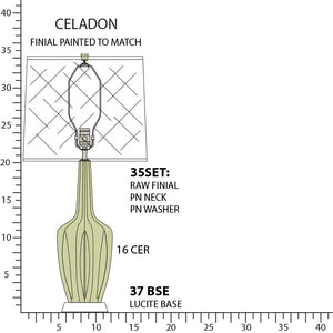 Robert Abbey - CL37 - One Light Table Lamp - Emma - Celadon Glazed Ceramic w/Polished Nickel/a Lucite