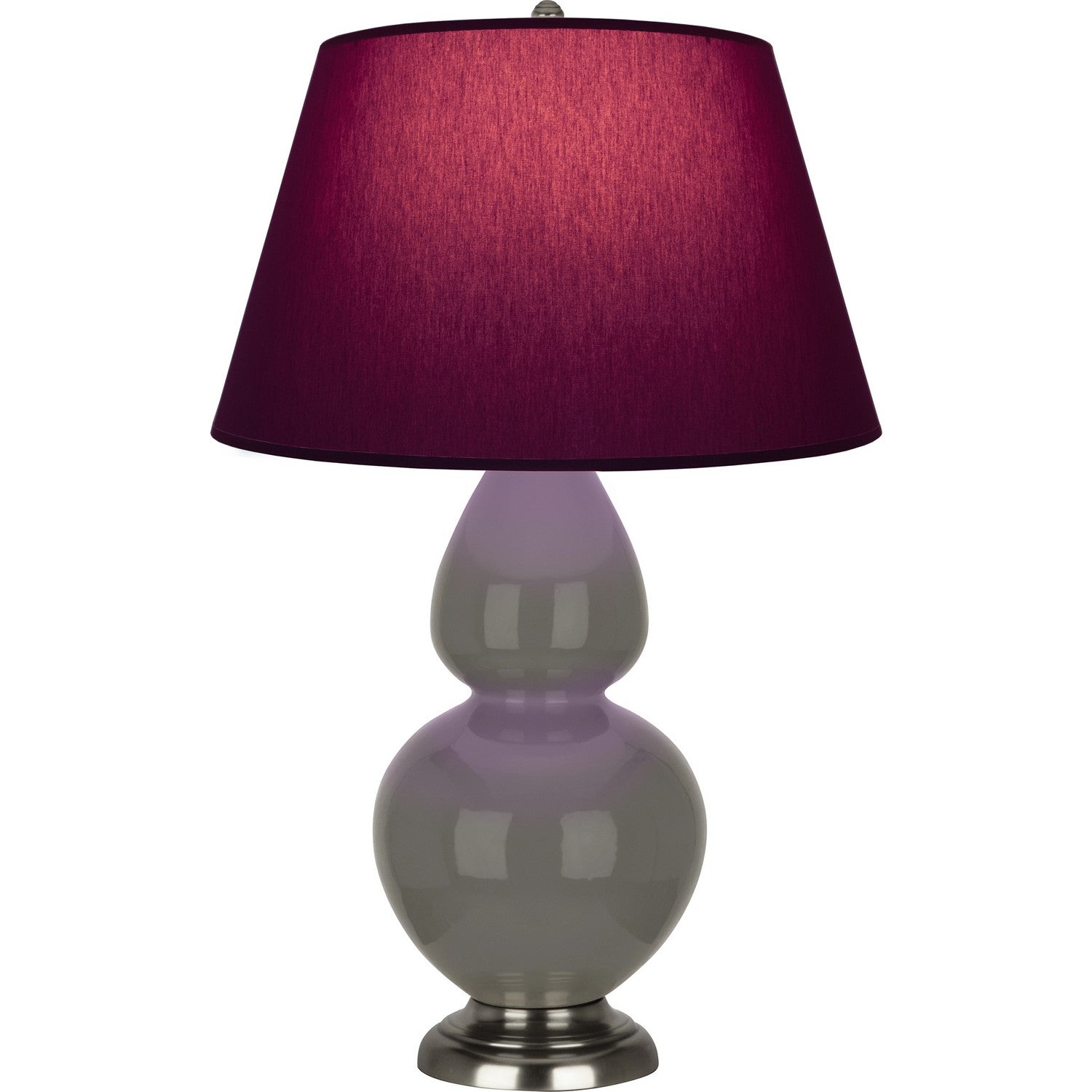 Robert Abbey - CR22P - One Light Table Lamp - Double Gourd - Ash Glazed Ceramic w/Antique Silvered