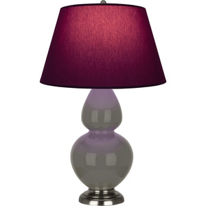 Robert Abbey - CR22P - One Light Table Lamp - Double Gourd - Ash Glazed Ceramic w/Antique Silvered