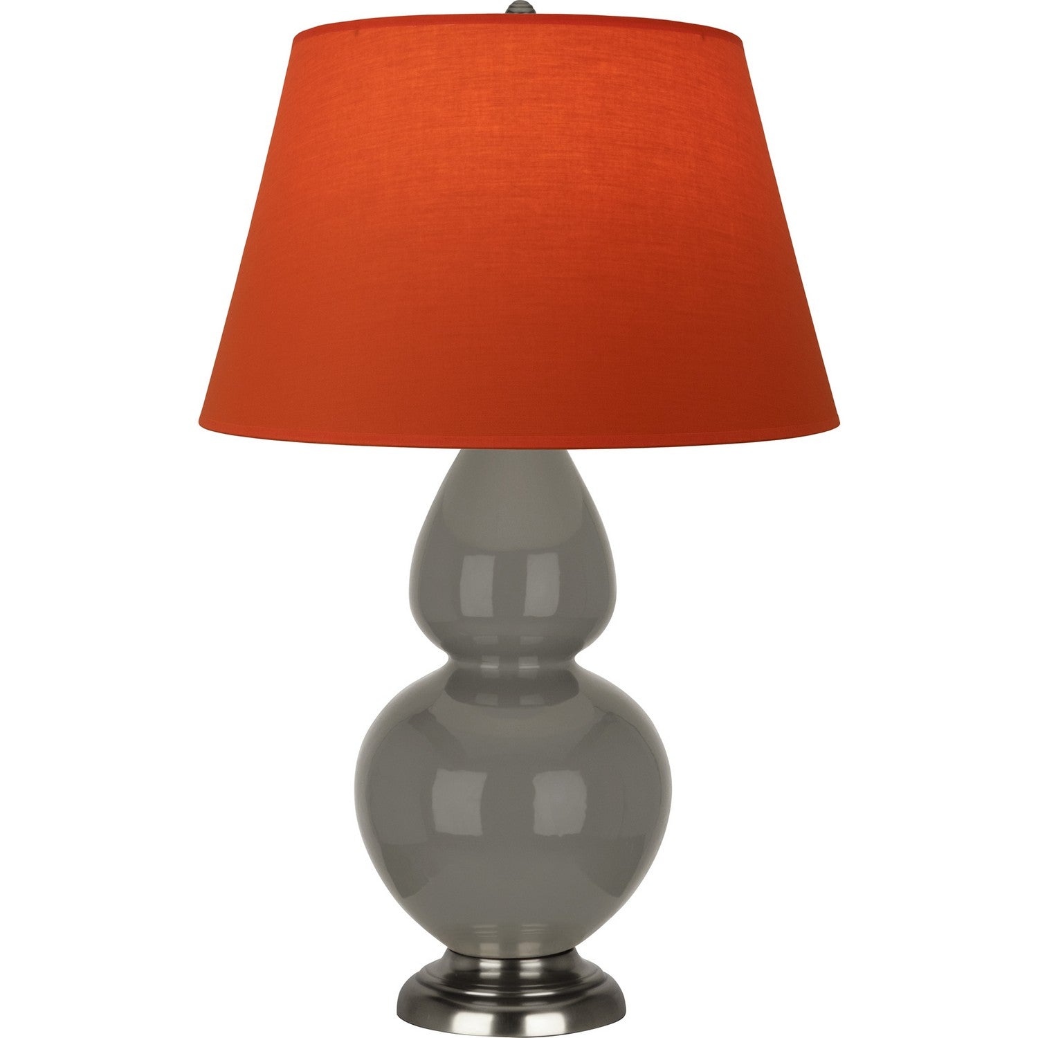 Robert Abbey - CR22T - One Light Table Lamp - Double Gourd - Ash Glazed Ceramic w/Antique Silvered