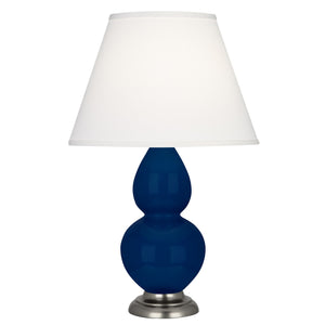 Robert Abbey - CT12X - One Light Accent Lamp - Small Double Gourd - Cobalt Glazed Ceramic w/Antique Silvered