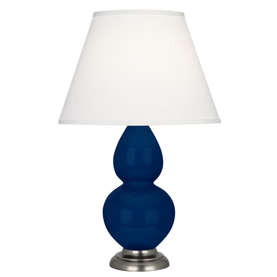 Robert Abbey - CT12X - One Light Accent Lamp - Small Double Gourd - Cobalt Glazed Ceramic w/Antique Silver