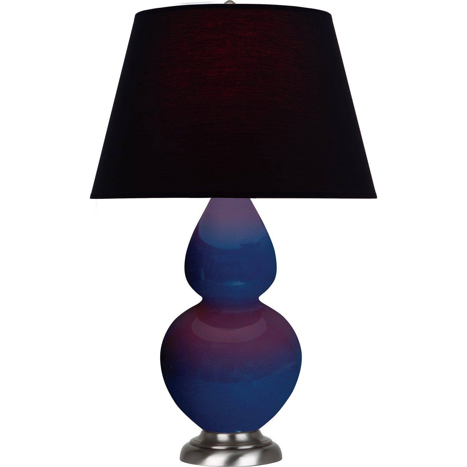 Robert Abbey - CT22K - One Light Table Lamp - Double Gourd - Cobalt Glazed Ceramic w/Antique Silvered