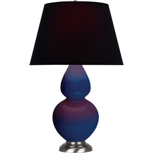 Robert Abbey - CT22K - One Light Table Lamp - Double Gourd - Cobalt Glazed Ceramic w/Antique Silvered