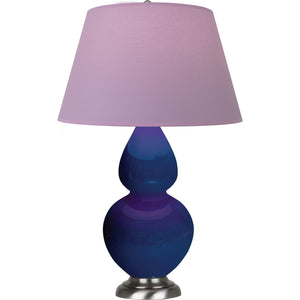 Robert Abbey - CT22L - One Light Table Lamp - Double Gourd - Cobalt Glazed Ceramic w/Antique Silvered