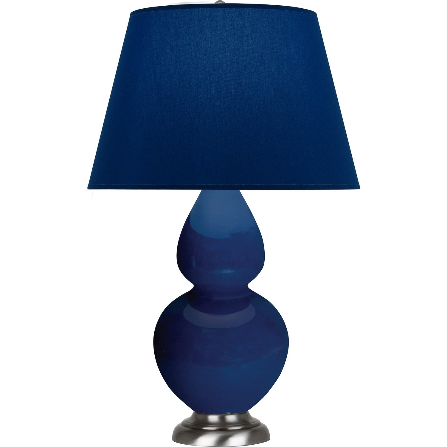 Robert Abbey - CT22N - One Light Table Lamp - Double Gourd - Cobalt Glazed Ceramic w/Antique Silvered
