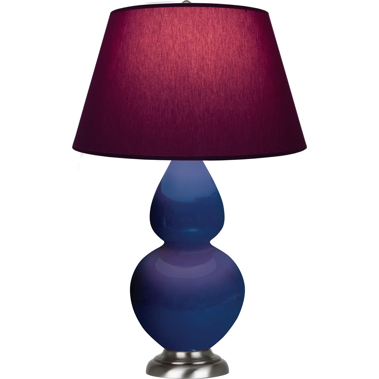 Robert Abbey - CT22P - One Light Table Lamp - Double Gourd - Cobalt Glazed Ceramic w/Antique Silvered