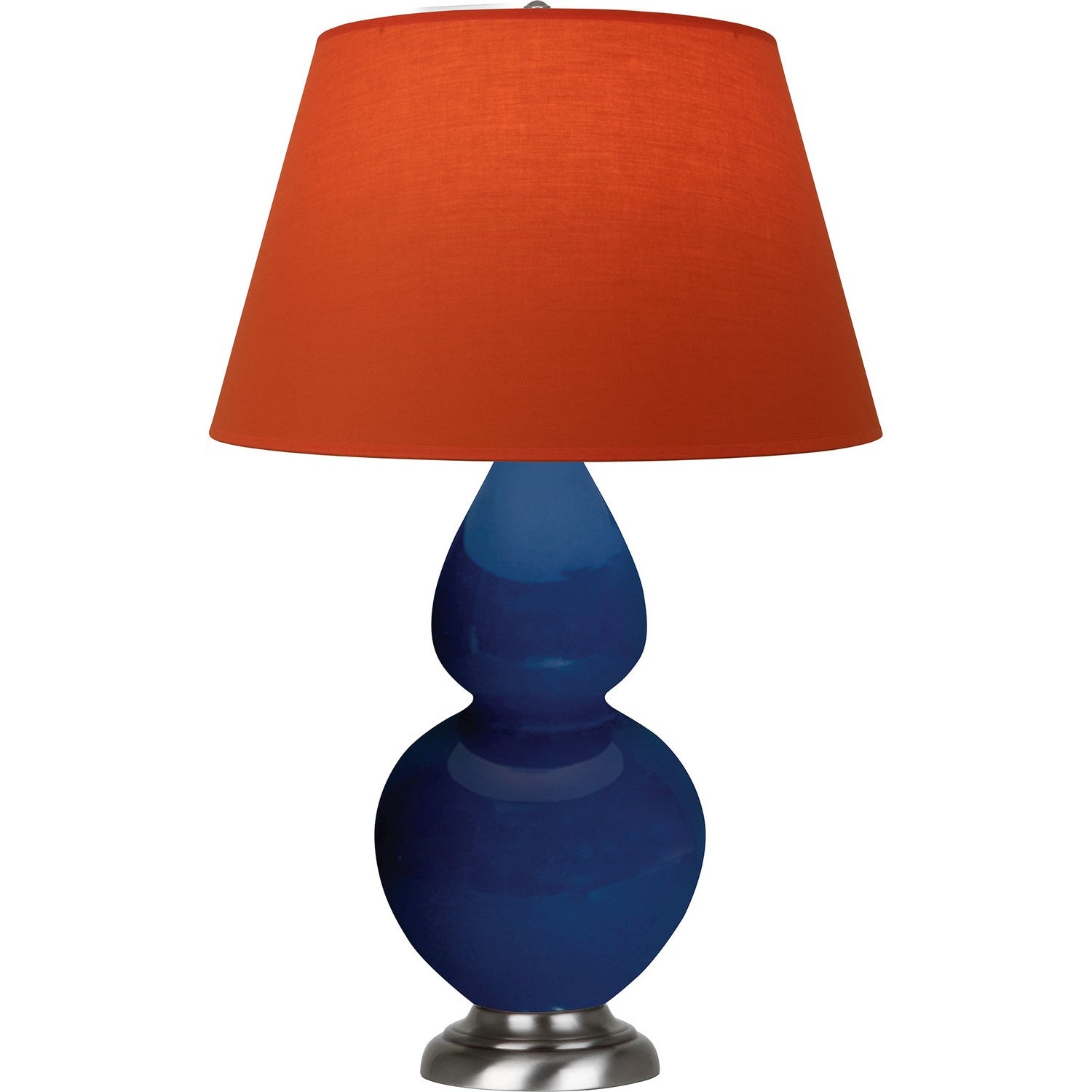 Robert Abbey - CT22T - One Light Table Lamp - Double Gourd - Cobalt Glazed Ceramic w/Antique Silvered