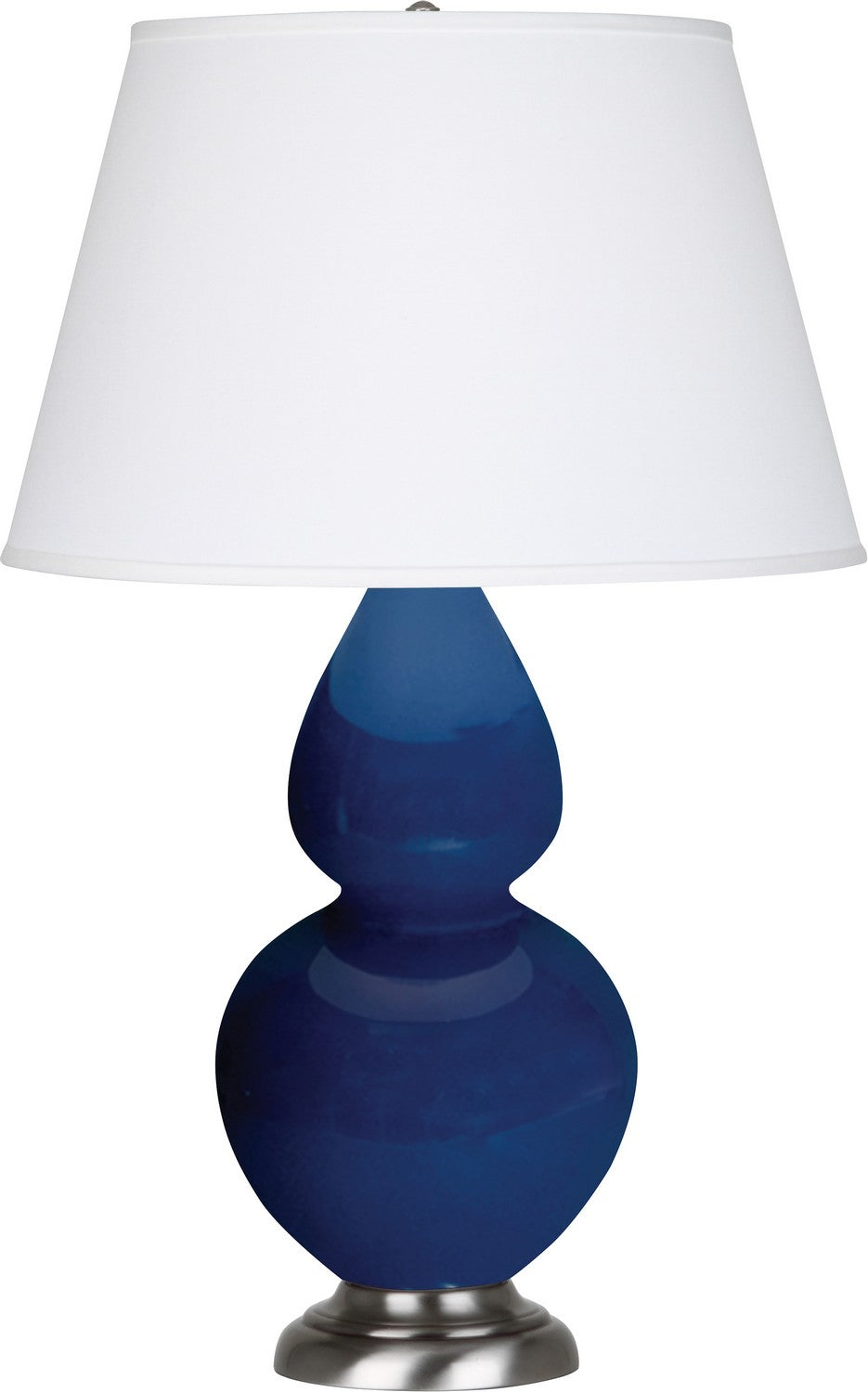 Robert Abbey - CT22X - One Light Table Lamp - Double Gourd - Cobalt Glazed Ceramic w/Antique Silvered